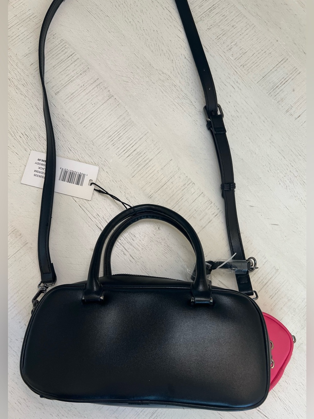 NWT Steve Madden Black Sachel Bag with Pink Mini Sachel Bag - Picture 3 of 5
